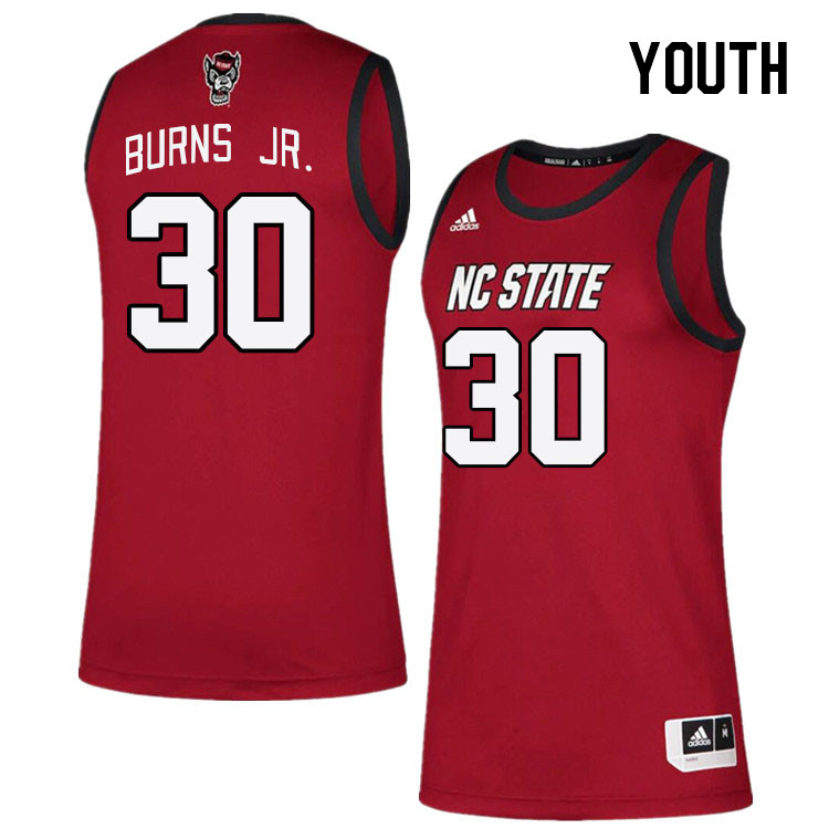Youth #30 DJ Burns Jr. NC State Wolfpack College Basketball Jerseys Stitched Sale-Red
